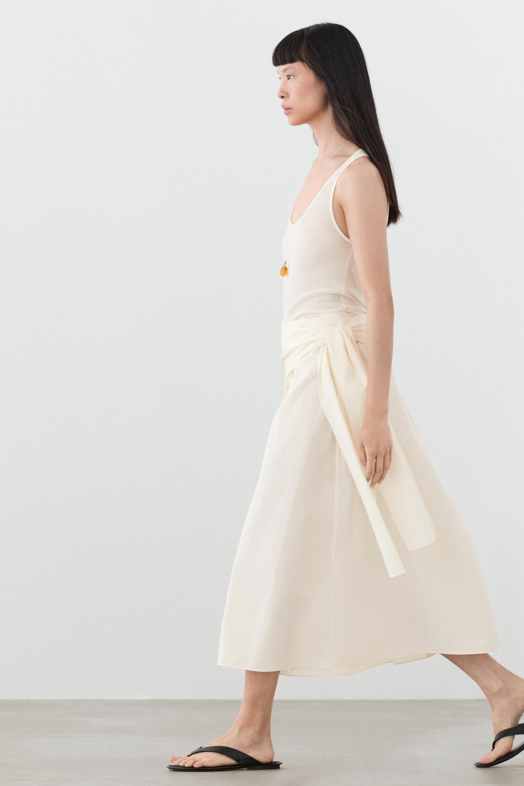 Flowing skirt with scarf detail